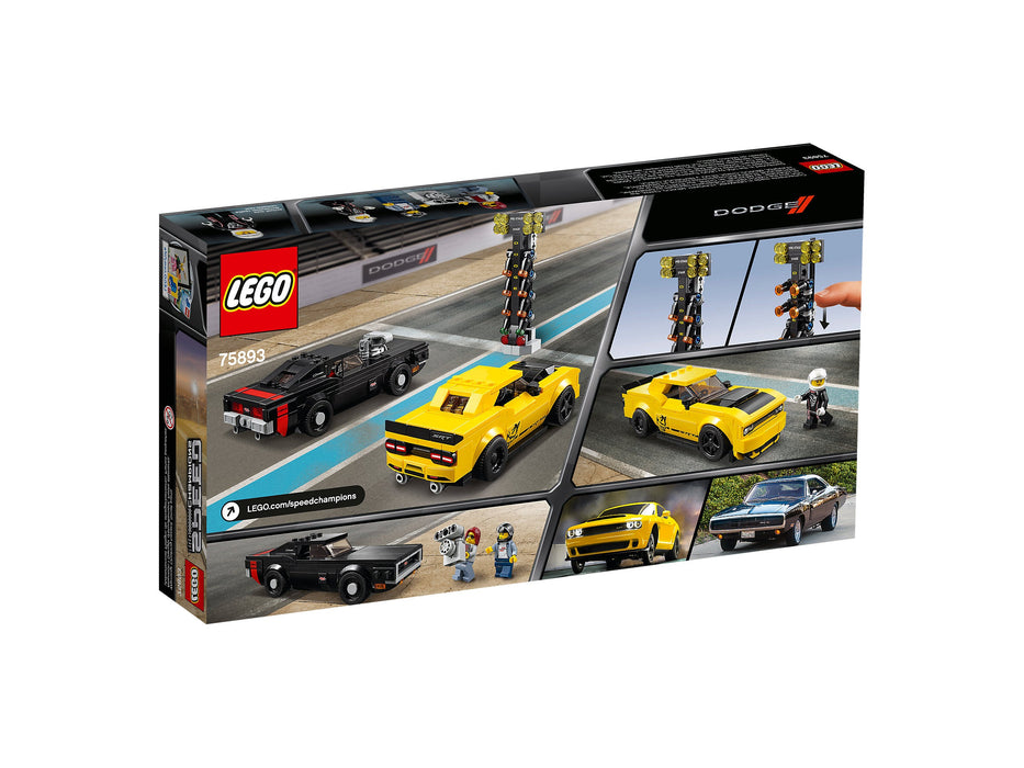 LEGO Speed Champions: 2018 Dodge Challenger SRT Demon and 1970 Dodge Charger R/T - 478 Piece Building Kit [LEGO, #75893]