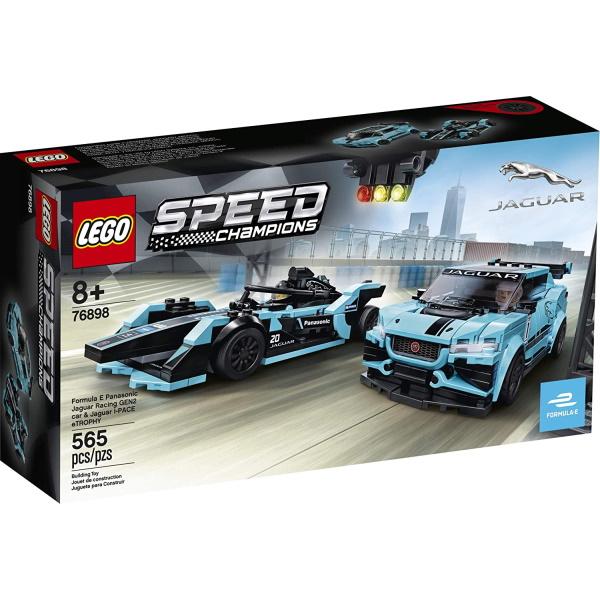 LEGO Speed Champions: Formula E Panasonic Jaguar Racing GEN2 Car & Jaguar I-PACE eTROPHY - 565 Piece Building Kit [LEGO, #76898, Ages 8+]