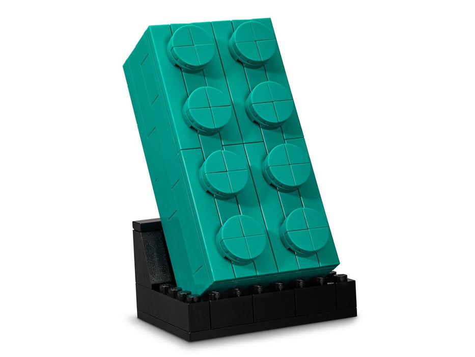 LEGO VIP: 2×4 Teal Buildable Brick - 110 Piece Building Set [LEGO, #6346101, Ages 6+]