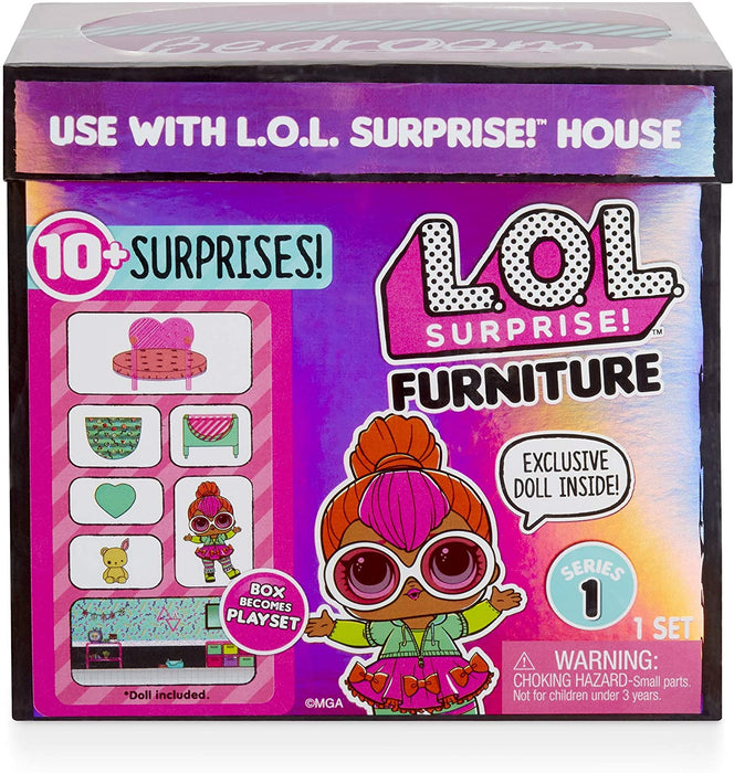 L.O.L. Surprise! Furniture - Bedroom with Neon Q.T. and 10+ Surprises [Toys, Ages 3+]