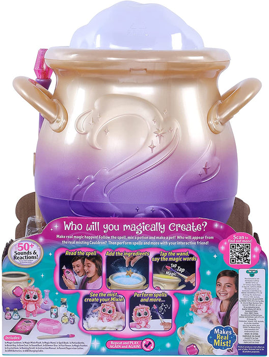 Magic Mixies Magical Misting Cauldron with Exclusive Interactive 8 inch  Rainbow Plush Toy and 50+ Sounds and Reactions, Toys for Kids, Ages 5+