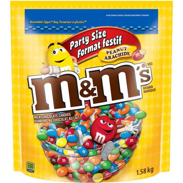 M&M'S Peanut Chocolate Candies - Party Size - 1.58 kg / 3.48 lbs [Snacks & Sundries]