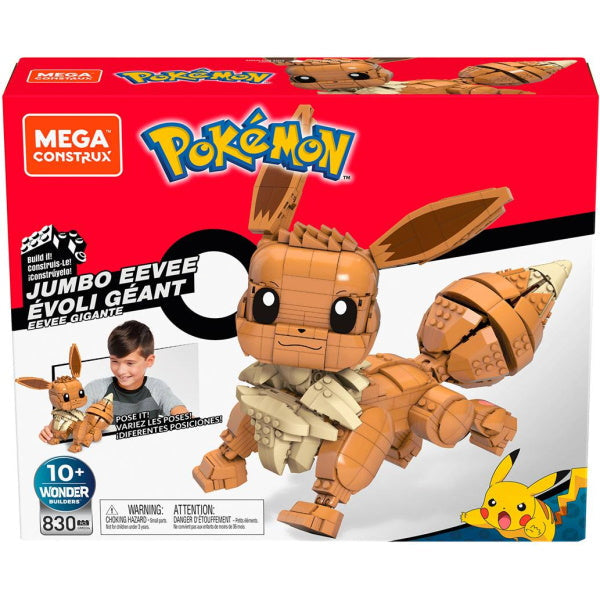 Mega Construx Pokemon: Jumbo Eevee - 830 Piece Building Kit [Toys, #GMD34, Ages 10+]