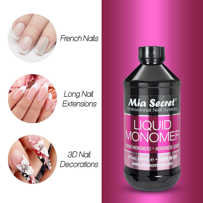 Mia Secret Liquid Monomer - Professional Acrylic Nail Liquid for Acrylic Powder - 118mL / 4 Fl Oz [Beauty]