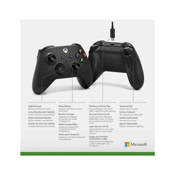 Xbox Wireless Controller + USB-C Cable [Xbox Series X/S + Xbox One Accessory]