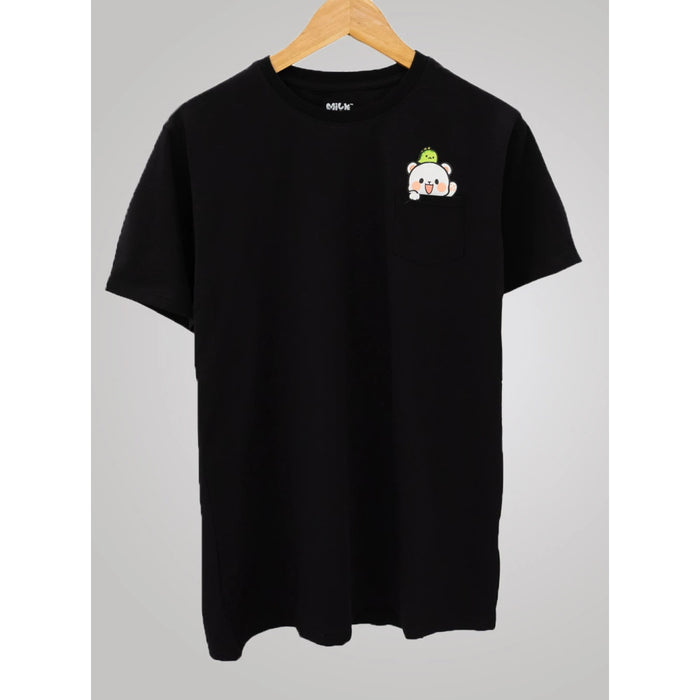 milkmochabear - Pocket Milk Black T-Shirt [Apparel]
