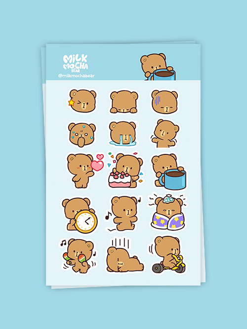 milkmochabear: Sticker Pack - Mocha's Dailies [30 Sticker Pack]