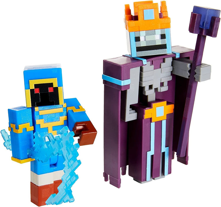 Minecraft Dungeons Stax vs Skeleton Necromancer Figures [Toys, Ages 6+]