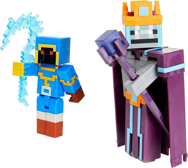 Minecraft Dungeons Stax vs Skeleton Necromancer Figures [Toys, Ages 6+]