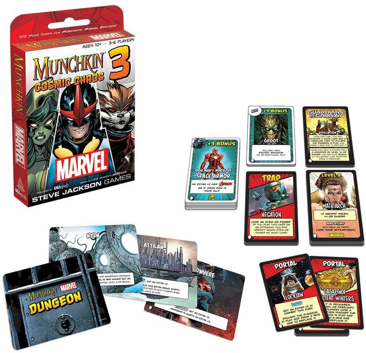 Munchkin Marvel 3: Cosmic Chaos [Card Game, 3-6 Players, Ages 10+]