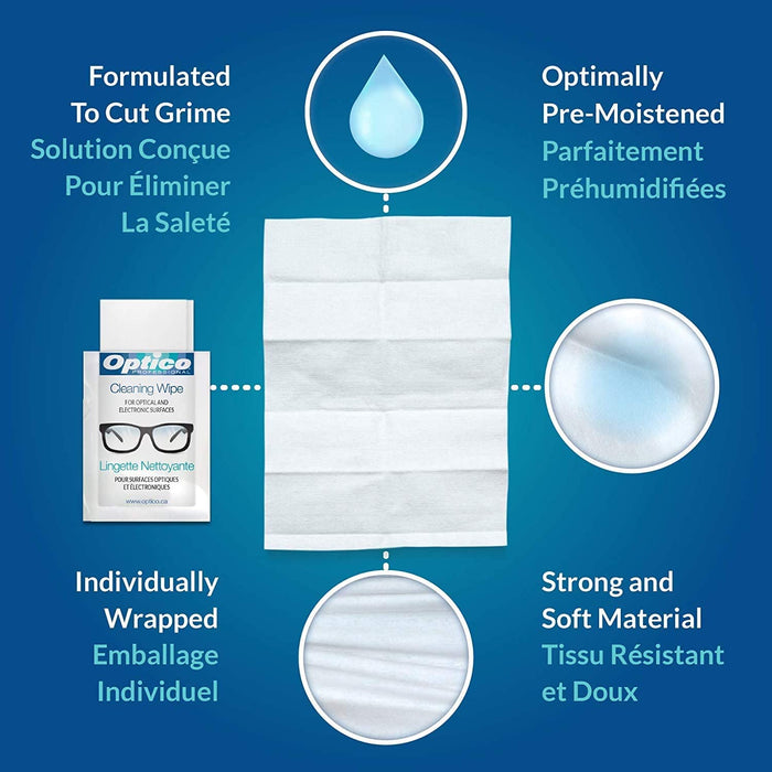 Optico Pre-Moistened Lens Cleaning Cloths - 360 Lens Wipes [House & Home]