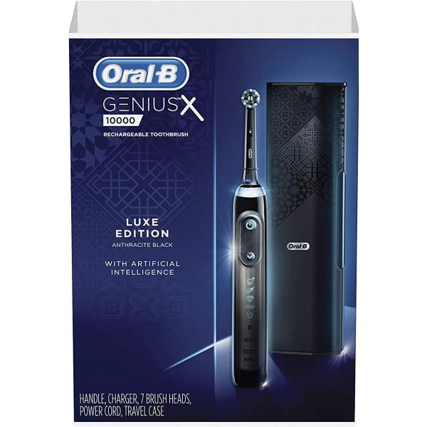 Oral-B Genius X 10000 Luxe Edition Electric Rechargeable Toothbrush - Anthracite Black [Personal Care]