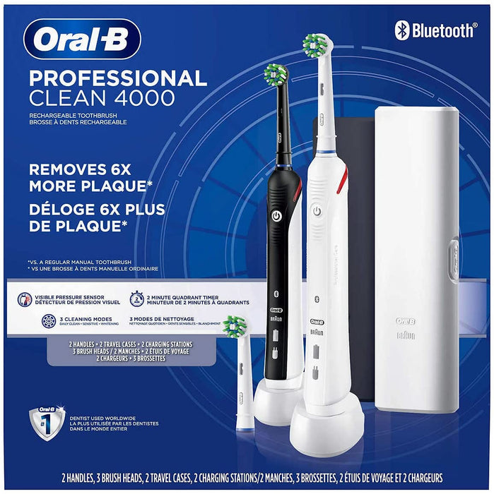Oral-B Professional Clean 4000 Electric Rechargeable Toothbrush - 2 Pack [Personal Care]