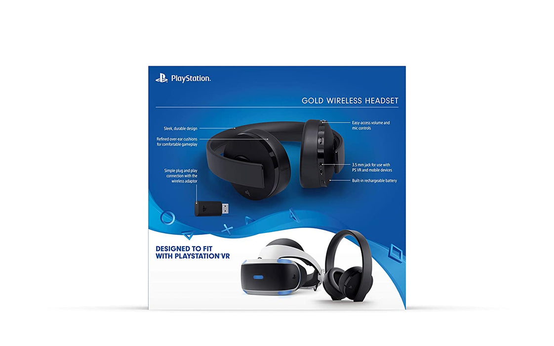 PlayStation Gold Wireless Headset - Jet Black - Fortnite Neo Versa Bundle [PlayStation 4 Accessory]