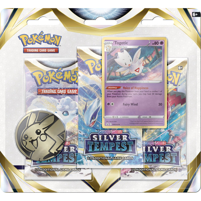 Pokemon TCG: Sword & Shield - Silver Tempest 3 Booster Packs, Coin & Togetic Promo Card