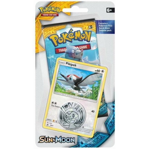 Pokemon TCG: Sun & Moon - Checklane Blister Pack + Pikipek Card & Collectible Coin