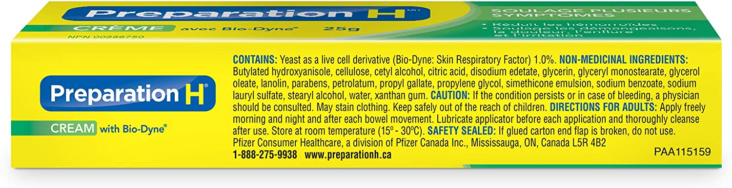 Preparation H Multi-Symptom Pain Relief Cream with Bio-Dyne - 25g - 2 Pack [Healthcare]