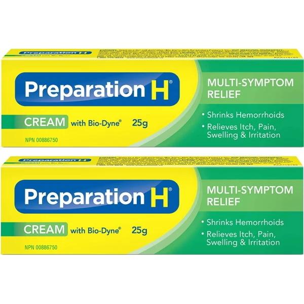 Preparation H Multi-Symptom Pain Relief Cream with Bio-Dyne - 25g - 2 Pack [Healthcare]