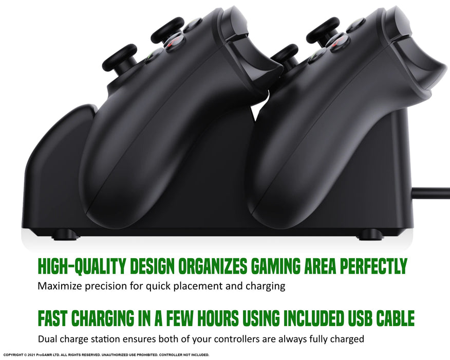 ProGAMR Xbox Dual Charge Dock with 2 Additional Batteries for Xbox Series X/S Controllers [Xbox Series X/S Accessory]