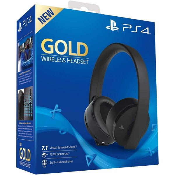PlayStation Gold Wireless Headset - Black [PlayStation 4 Accessory]