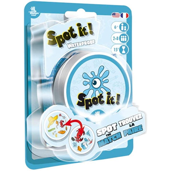 Spot It! Waterproof [Card Game, 2-8 Players, Ages 7+]