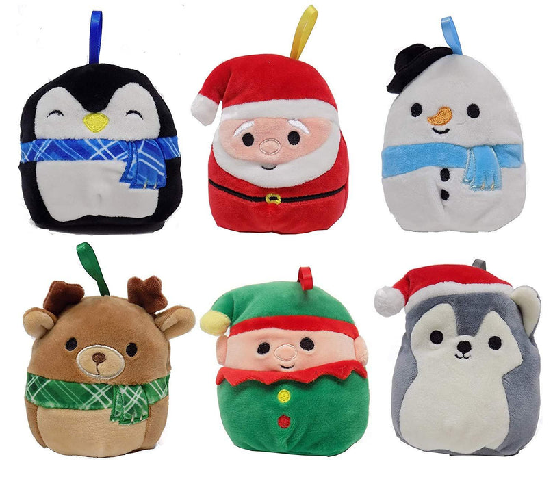 Squishy SquooShems Squishmallows 6-Pack Holiday Ornament Mini Plush Set [Toys, Ages 4+]