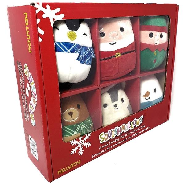Squishy SquooShems Squishmallows 6-Pack Holiday Ornament Mini Plush Set [Toys, Ages 4+]