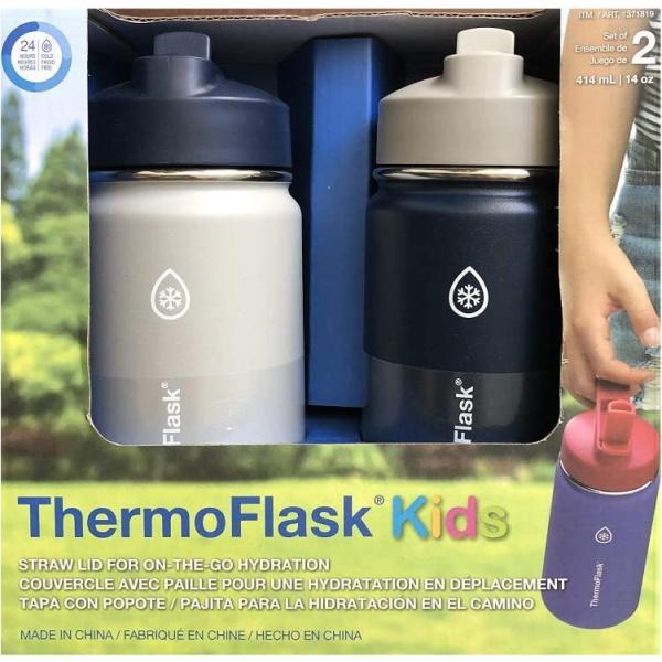 ThermoFlask Kids Stainless Steel Insulated Water Bottles - 2-Pack - 414 mL / 14 oz [House & Home]