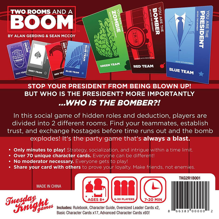 Two Rooms and a Boom [Card Game, 6-30 Players]