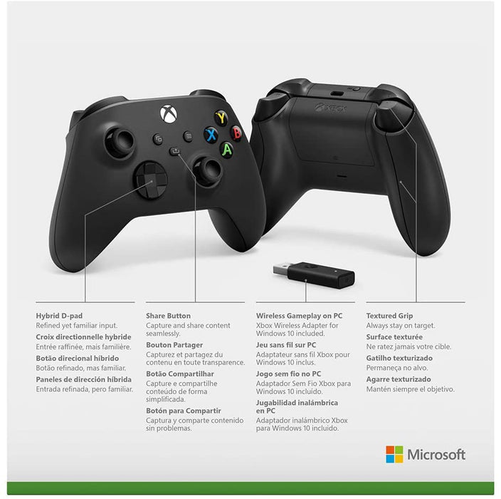 Xbox Wireless Controller + Wireless Adapter for Windows 10 [Xbox Series X/S + Xbox One Accessory]